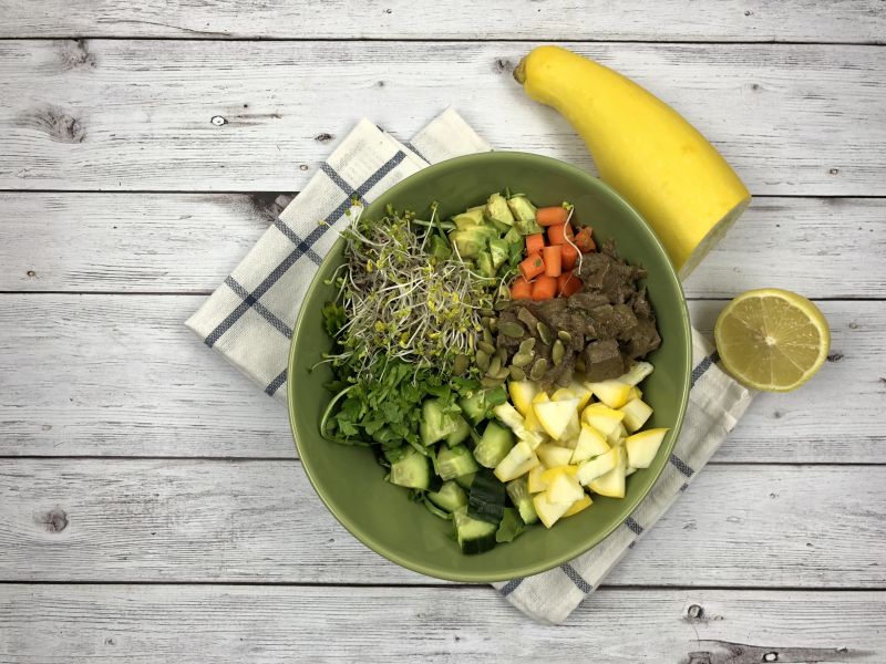 Arugula salad with beef liver