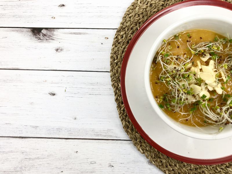 Carrot-butternut squash cream soup