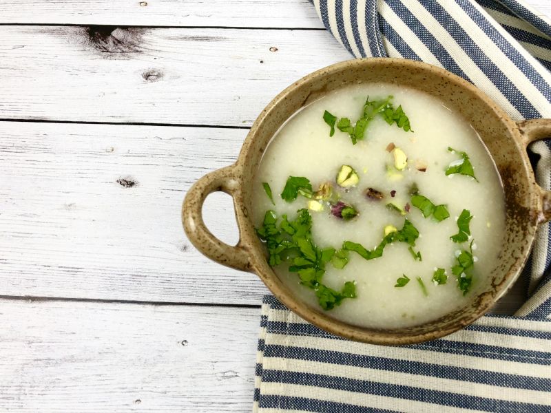 Cauliflower cream soup from a cube