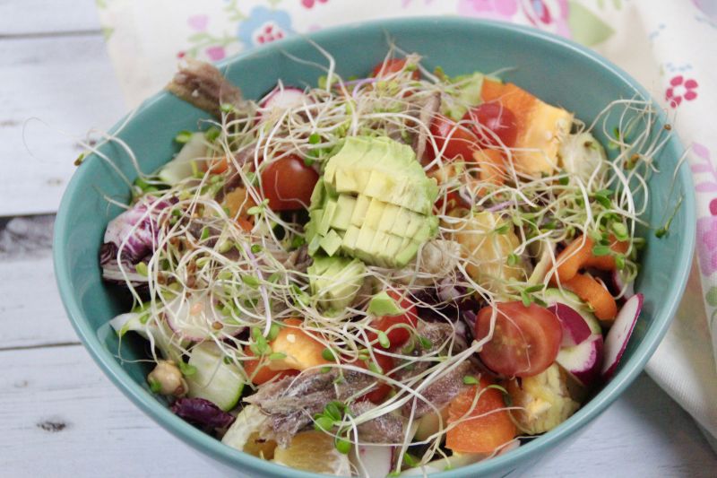 Orange anchovies salad