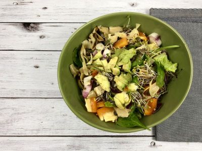 Articsóka - kapribogyó vegán saláta