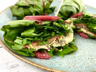 Chard and collard green wrap