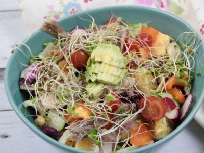 Orange anchovies salad